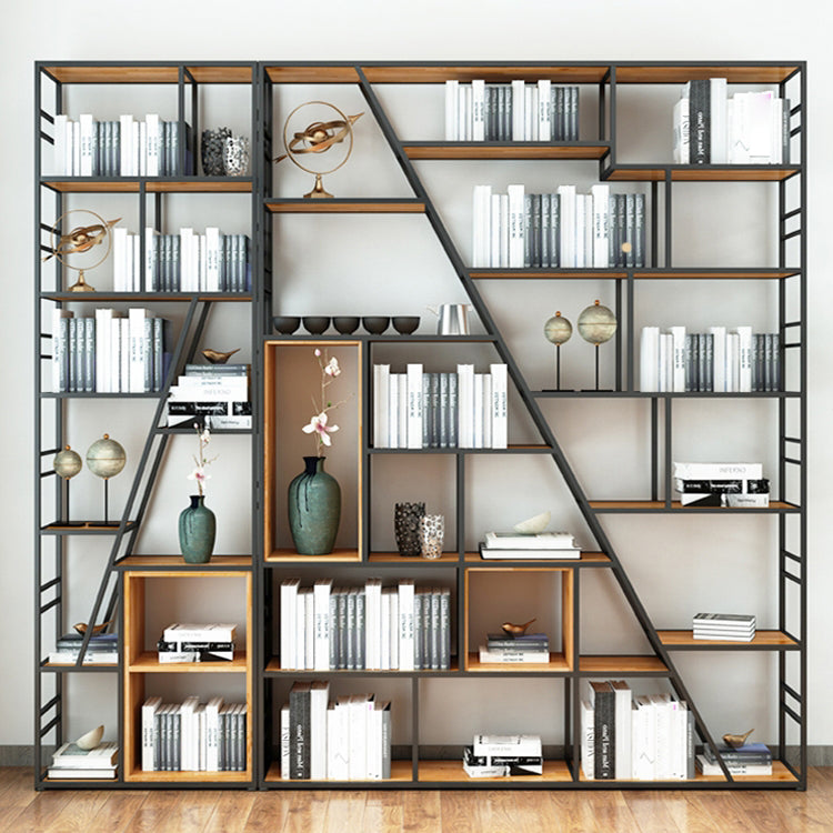 78.74"H Bookshelf Industrial Style Open Back Bookcase for Home Office Clearhalo 'Bookcases' 'furn' 'furn_bookcases' 'Furniture' 'furniture_bookcases' 'kitchen' 'kitchen_bookcases' 'Living Room Furniture' 'Office Furniture' 4750157