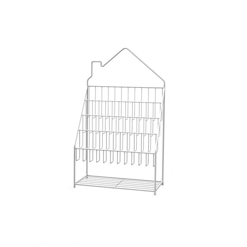 Industrial Metal Ladder Bookshelf Closed Back Iron Bookshelf for Home 18.5"L x 9.8"W x 31.5"H White Clearhalo 'Bookcases' 'furn' 'furn_bookcases' 'Furniture' 'furniture_bookcases' 'kitchen' 'kitchen_bookcases' 'Living Room Furniture' 'Office Furniture' 4750164