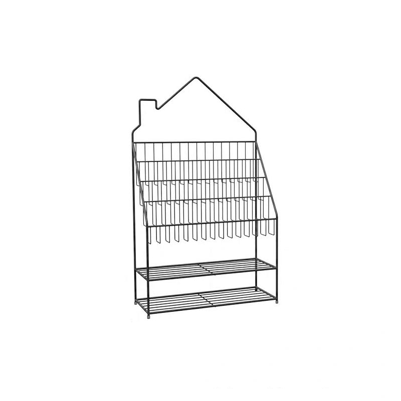 Industrial Metal Ladder Bookshelf Closed Back Iron Bookshelf for Home 23.6"L x 9.8"W x 40.3"H Black Clearhalo 'Bookcases' 'furn' 'furn_bookcases' 'Furniture' 'furniture_bookcases' 'kitchen' 'kitchen_bookcases' 'Living Room Furniture' 'Office Furniture' 4750169