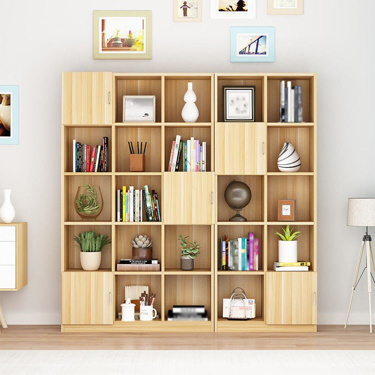 Closed Back Wood Bookshelf Scandinavian Style Bookcase for Home Office Clearhalo 'Bookcases' 'furn' 'furn_bookcases' 'Furniture' 'furniture_bookcases' 'kitchen' 'kitchen_bookcases' 'Living Room Furniture' 'Office Furniture' 4750178