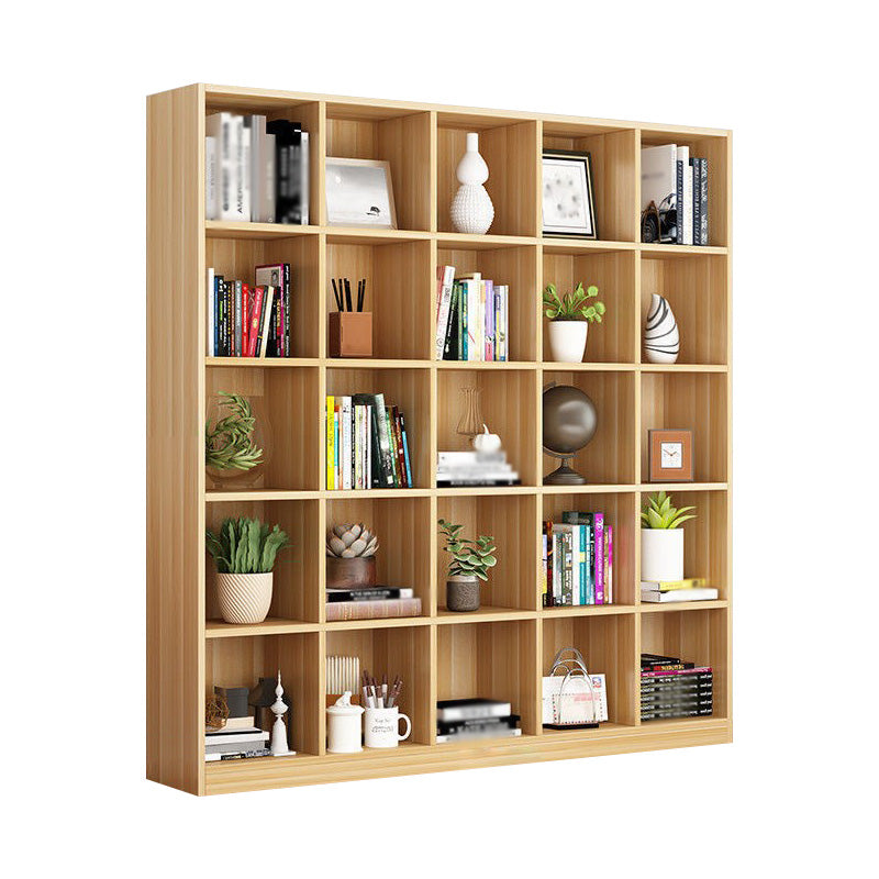 Closed Back Wood Bookshelf Scandinavian Style Bookcase for Home Office 70.9"L x 9.4"W x 70.9"H Clearhalo 'Bookcases' 'furn' 'furn_bookcases' 'Furniture' 'furniture_bookcases' 'kitchen' 'kitchen_bookcases' 'Living Room Furniture' 'Office Furniture' 4750179