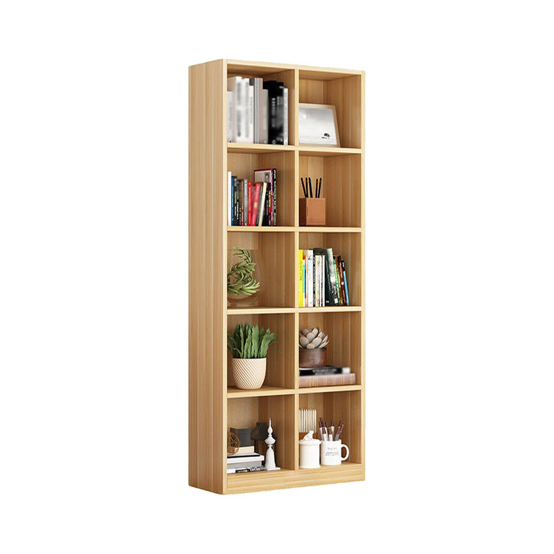 Closed Back Wood Bookshelf Scandinavian Style Bookcase for Home Office 31.5"L x 9.4"W x 70.9"H Clearhalo 'Bookcases' 'furn' 'furn_bookcases' 'Furniture' 'furniture_bookcases' 'kitchen' 'kitchen_bookcases' 'Living Room Furniture' 'Office Furniture' 4750180