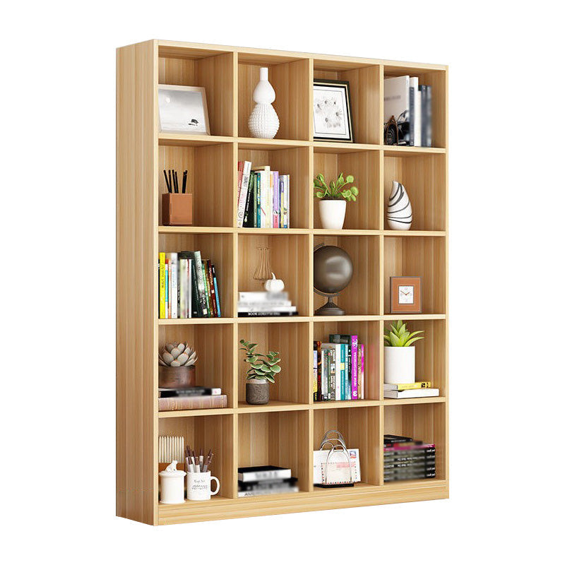 Closed Back Wood Bookshelf Scandinavian Style Bookcase for Home Office 63"L x 9.4"W x 70.9"H Clearhalo 'Bookcases' 'furn' 'furn_bookcases' 'Furniture' 'furniture_bookcases' 'kitchen' 'kitchen_bookcases' 'Living Room Furniture' 'Office Furniture' 4750182