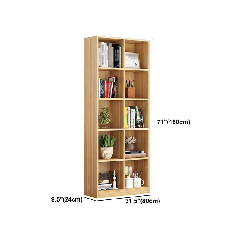 Closed Back Wood Bookshelf Scandinavian Style Bookcase for Home Office Clearhalo 'Bookcases' 'furn' 'furn_bookcases' 'Furniture' 'furniture_bookcases' 'kitchen' 'kitchen_bookcases' 'Living Room Furniture' 'Office Furniture' 4750187