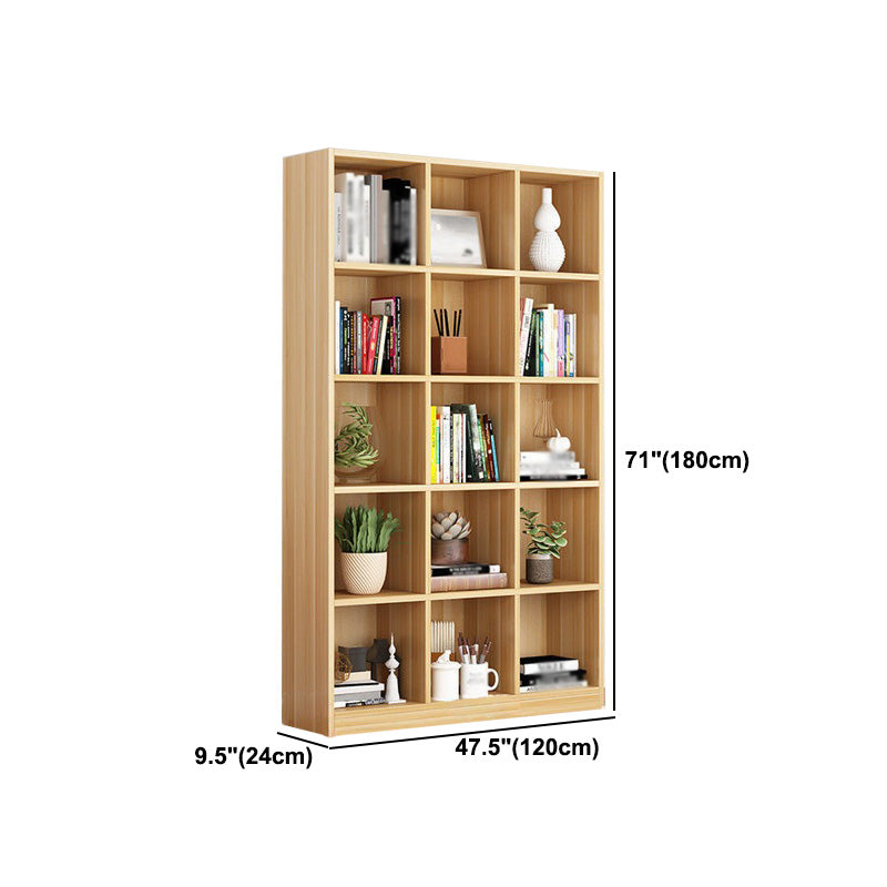 Closed Back Wood Bookshelf Scandinavian Style Bookcase for Home Office Clearhalo 'Bookcases' 'furn' 'furn_bookcases' 'Furniture' 'furniture_bookcases' 'kitchen' 'kitchen_bookcases' 'Living Room Furniture' 'Office Furniture' 4750188