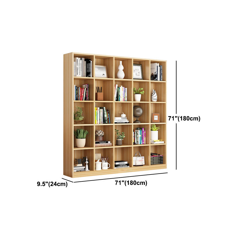 Closed Back Wood Bookshelf Scandinavian Style Bookcase for Home Office Clearhalo 'Bookcases' 'furn' 'furn_bookcases' 'Furniture' 'furniture_bookcases' 'kitchen' 'kitchen_bookcases' 'Living Room Furniture' 'Office Furniture' 4750190