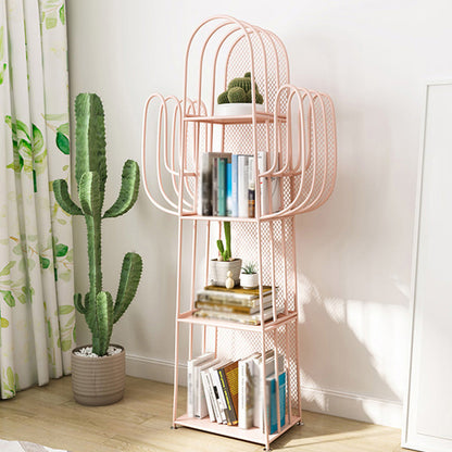 Closed Back Metal Bookshelf Scandinavian Style Bookcase for Home Office Pink Clearhalo 'Bookcases' 'furn' 'furn_bookcases' 'Furniture' 'furniture_bookcases' 'kitchen' 'kitchen_bookcases' 'Living Room Furniture' 'Office Furniture' 4750192