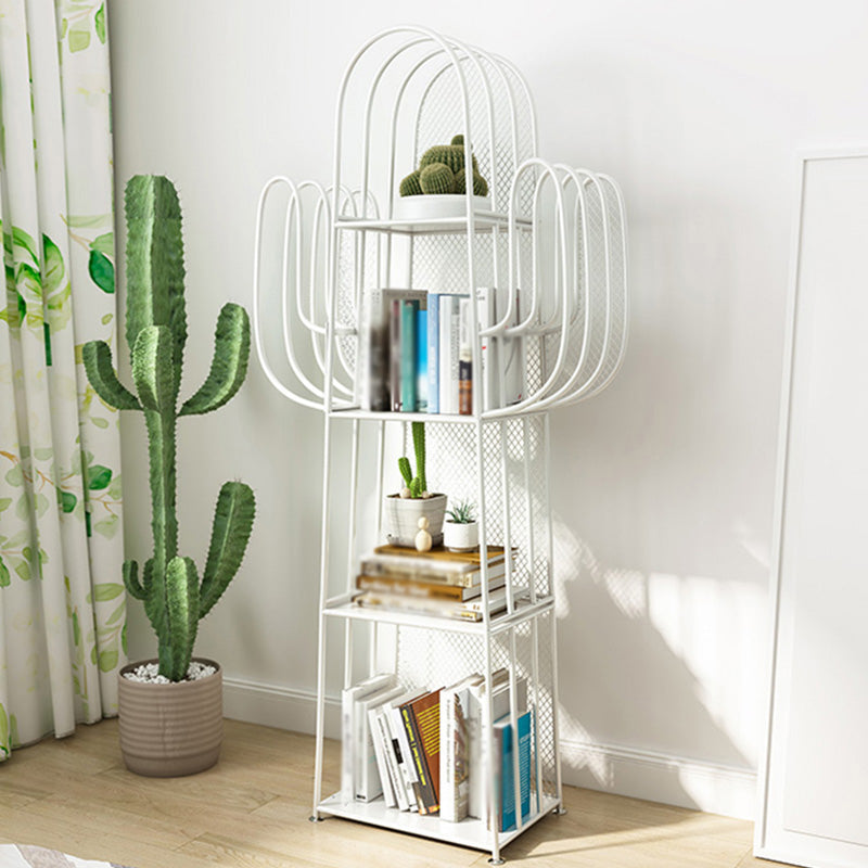 Closed Back Metal Bookshelf Scandinavian Style Bookcase for Home Office White Clearhalo 'Bookcases' 'furn' 'furn_bookcases' 'Furniture' 'furniture_bookcases' 'kitchen' 'kitchen_bookcases' 'Living Room Furniture' 'Office Furniture' 4750193