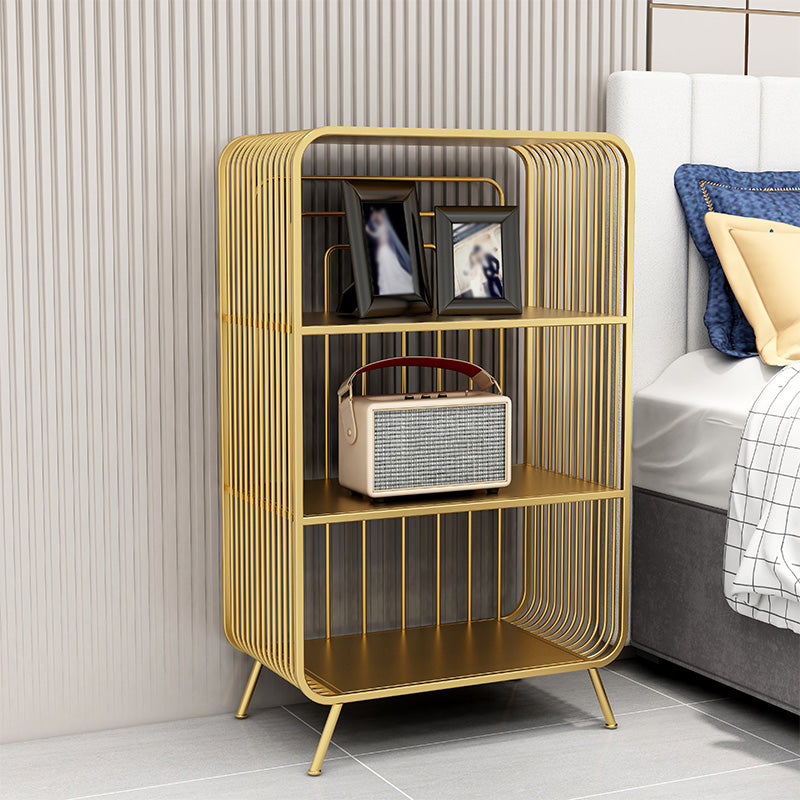 Gold Scandinavian Iron Standard Bookshelf Closed Back Vertical Bookshelf for Bedroom Clearhalo 'Bookcases' 'furn' 'furn_bookcases' 'Furniture' 'furniture_bookcases' 'kitchen' 'kitchen_bookcases' 'Living Room Furniture' 'Office Furniture' 4750206