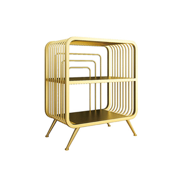 Gold Scandinavian Iron Standard Bookshelf Closed Back Vertical Bookshelf for Bedroom 21.7"L x 12.6"W x 25.6"H Clearhalo 'Bookcases' 'furn' 'furn_bookcases' 'Furniture' 'furniture_bookcases' 'kitchen' 'kitchen_bookcases' 'Living Room Furniture' 'Office Furniture' 4750207