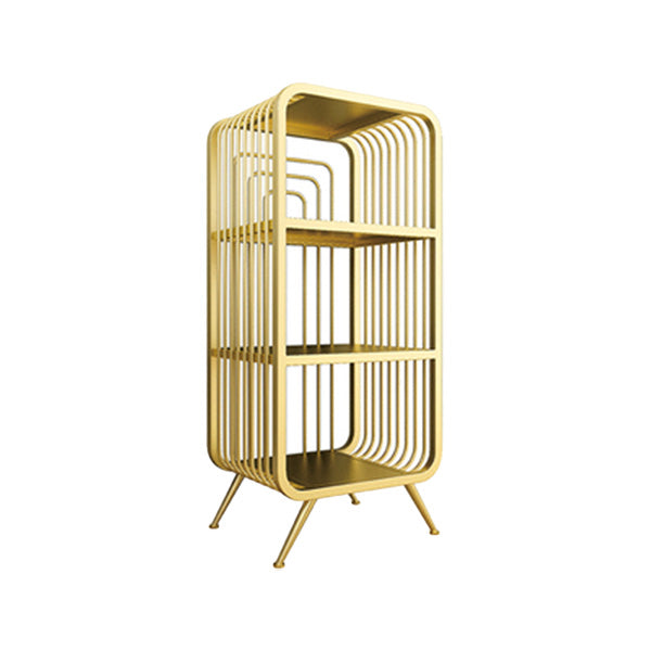 Gold Scandinavian Iron Standard Bookshelf Closed Back Vertical Bookshelf for Bedroom 16.1"L x 11.8"W x 36.2"H Clearhalo 'Bookcases' 'furn' 'furn_bookcases' 'Furniture' 'furniture_bookcases' 'kitchen' 'kitchen_bookcases' 'Living Room Furniture' 'Office Furniture' 4750208