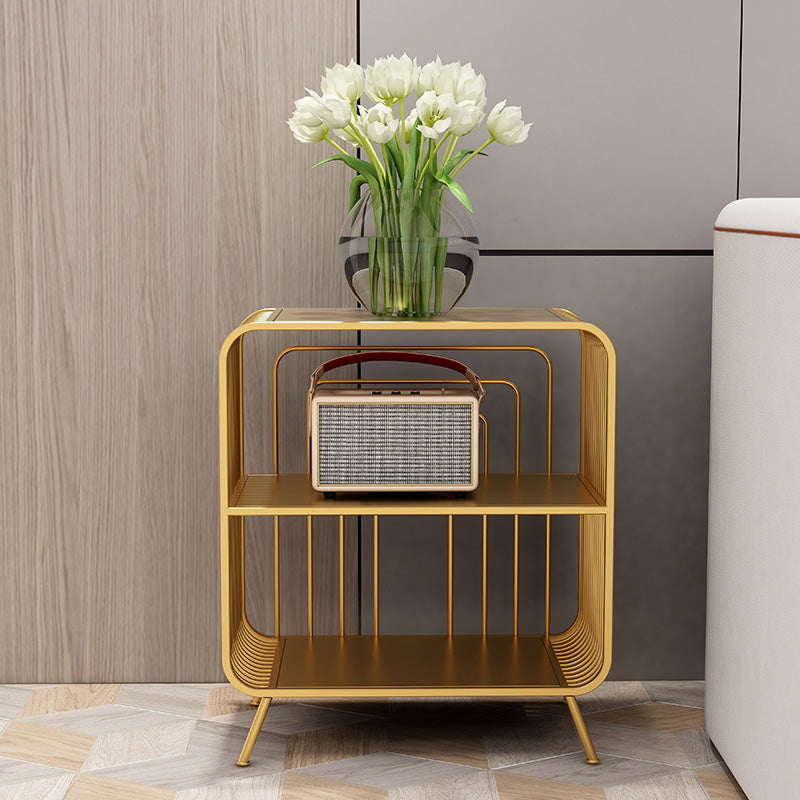 Gold Scandinavian Iron Standard Bookshelf Closed Back Vertical Bookshelf for Bedroom Clearhalo 'Bookcases' 'furn' 'furn_bookcases' 'Furniture' 'furniture_bookcases' 'kitchen' 'kitchen_bookcases' 'Living Room Furniture' 'Office Furniture' 4750212