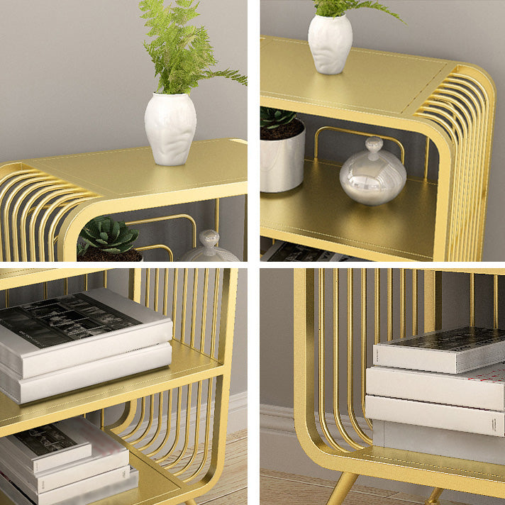 Gold Scandinavian Iron Standard Bookshelf Closed Back Vertical Bookshelf for Bedroom Clearhalo 'Bookcases' 'furn' 'furn_bookcases' 'Furniture' 'furniture_bookcases' 'kitchen' 'kitchen_bookcases' 'Living Room Furniture' 'Office Furniture' 4750214