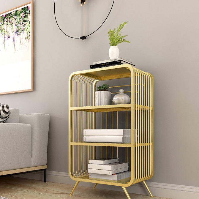Gold Scandinavian Iron Standard Bookshelf Closed Back Vertical Bookshelf for Bedroom Clearhalo 'Bookcases' 'furn' 'furn_bookcases' 'Furniture' 'furniture_bookcases' 'kitchen' 'kitchen_bookcases' 'Living Room Furniture' 'Office Furniture' 4750216