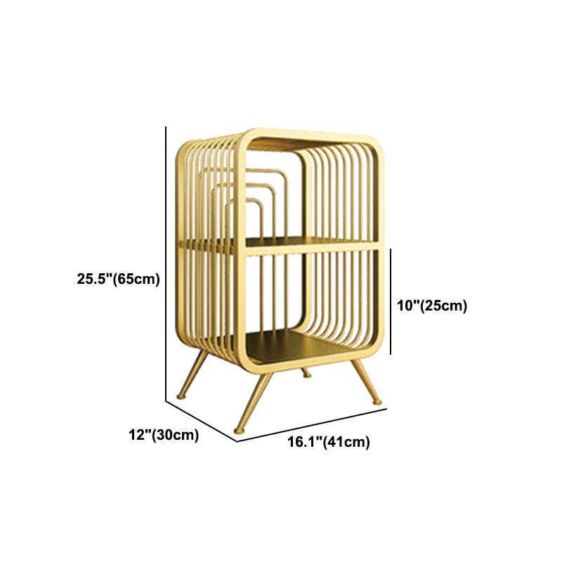 Gold Scandinavian Iron Standard Bookshelf Closed Back Vertical Bookshelf for Bedroom Clearhalo 'Bookcases' 'furn' 'furn_bookcases' 'Furniture' 'furniture_bookcases' 'kitchen' 'kitchen_bookcases' 'Living Room Furniture' 'Office Furniture' 4750217