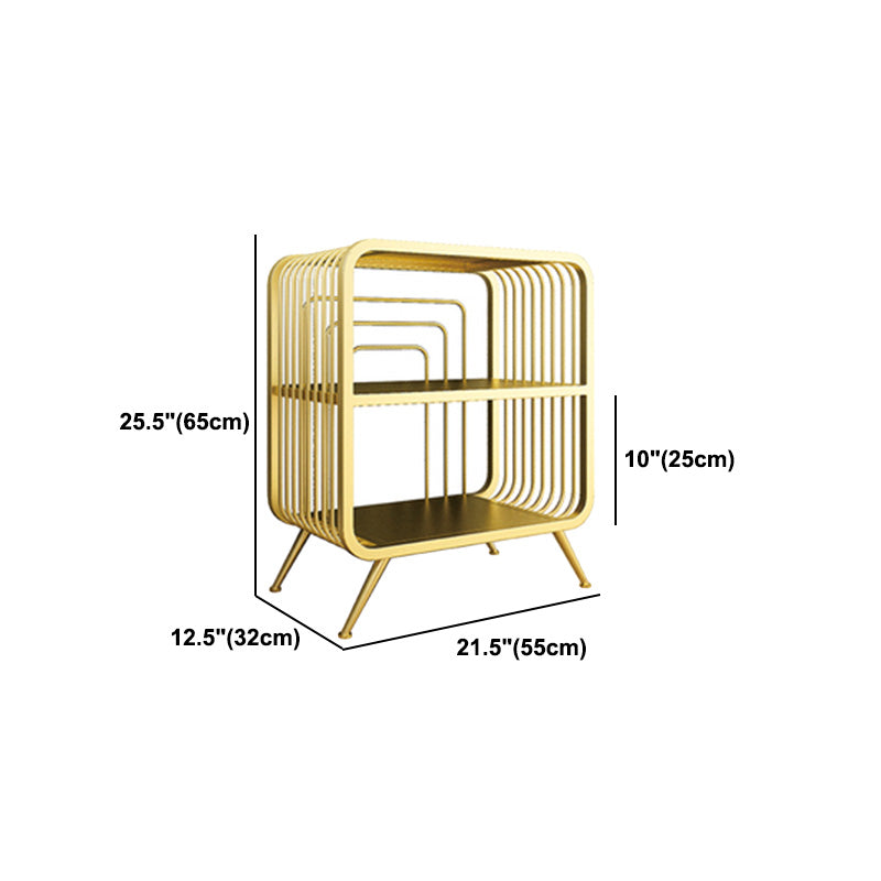 Gold Scandinavian Iron Standard Bookshelf Closed Back Vertical Bookshelf for Bedroom Clearhalo 'Bookcases' 'furn' 'furn_bookcases' 'Furniture' 'furniture_bookcases' 'kitchen' 'kitchen_bookcases' 'Living Room Furniture' 'Office Furniture' 4750219