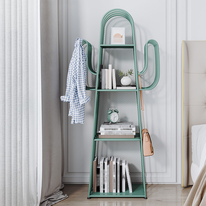 Industrial Iron Geometric Bookshelf Closed Back Vertical Bookshelf,18.1"L x 11.8"W x 59"H Clearhalo 'Bookcases' 'furn' 'furn_bookcases' 'Furniture' 'furniture_bookcases' 'kitchen' 'kitchen_bookcases' 'Living Room Furniture' 'Office Furniture' 4750221