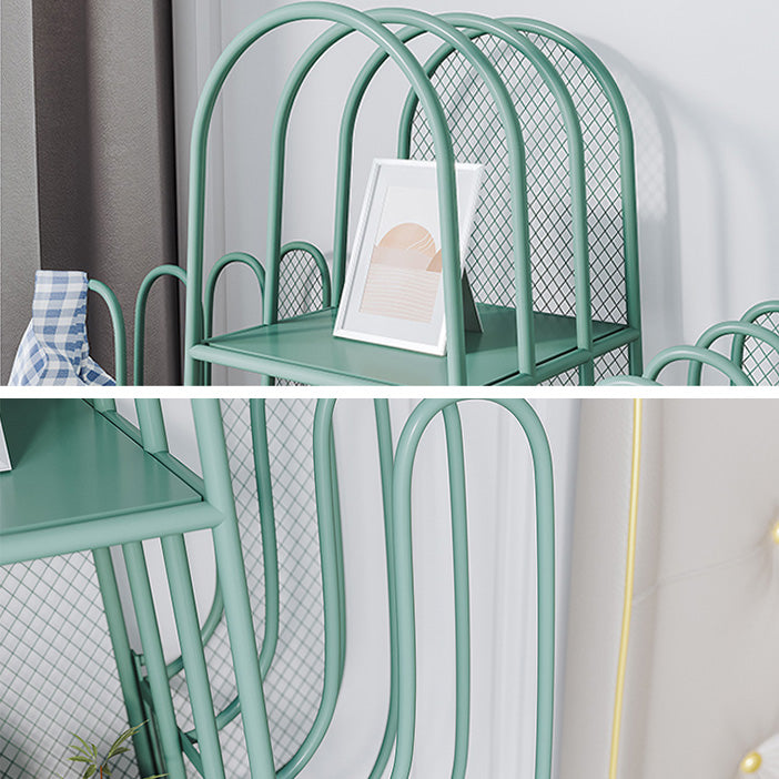 Industrial Iron Geometric Bookshelf Closed Back Vertical Bookshelf,18.1"L x 11.8"W x 59"H Clearhalo 'Bookcases' 'furn' 'furn_bookcases' 'Furniture' 'furniture_bookcases' 'kitchen' 'kitchen_bookcases' 'Living Room Furniture' 'Office Furniture' 4750232