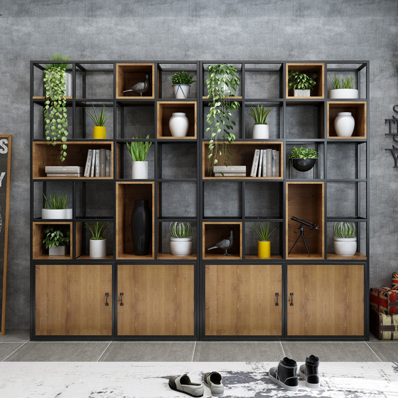 Industrial Style Bookshelf Solid Wood Open Back Bookcase for Home Office Clearhalo 'Bookcases' 'furn' 'furn_bookcases' 'Furniture' 'furniture_bookcases' 'kitchen' 'kitchen_bookcases' 'Living Room Furniture' 'Office Furniture' 4750236