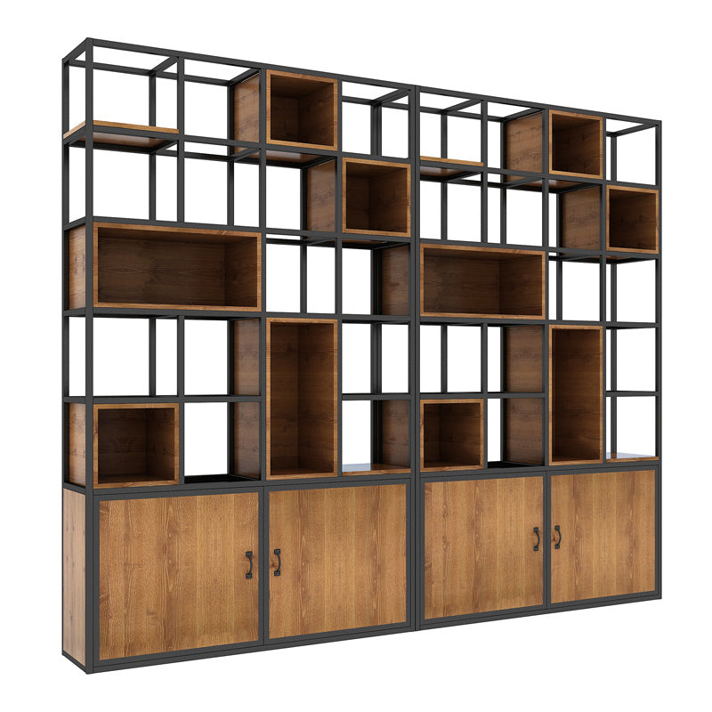 Industrial Style Bookshelf Solid Wood Open Back Bookcase for Home Office Clearhalo 'Bookcases' 'furn' 'furn_bookcases' 'Furniture' 'furniture_bookcases' 'kitchen' 'kitchen_bookcases' 'Living Room Furniture' 'Office Furniture' 4750245