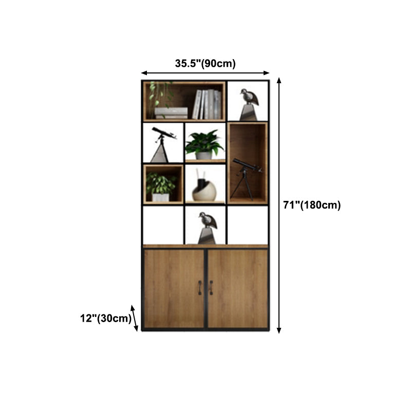 Industrial Style Bookshelf Solid Wood Open Back Bookcase for Home Office Clearhalo 'Bookcases' 'furn' 'furn_bookcases' 'Furniture' 'furniture_bookcases' 'kitchen' 'kitchen_bookcases' 'Living Room Furniture' 'Office Furniture' 4750248