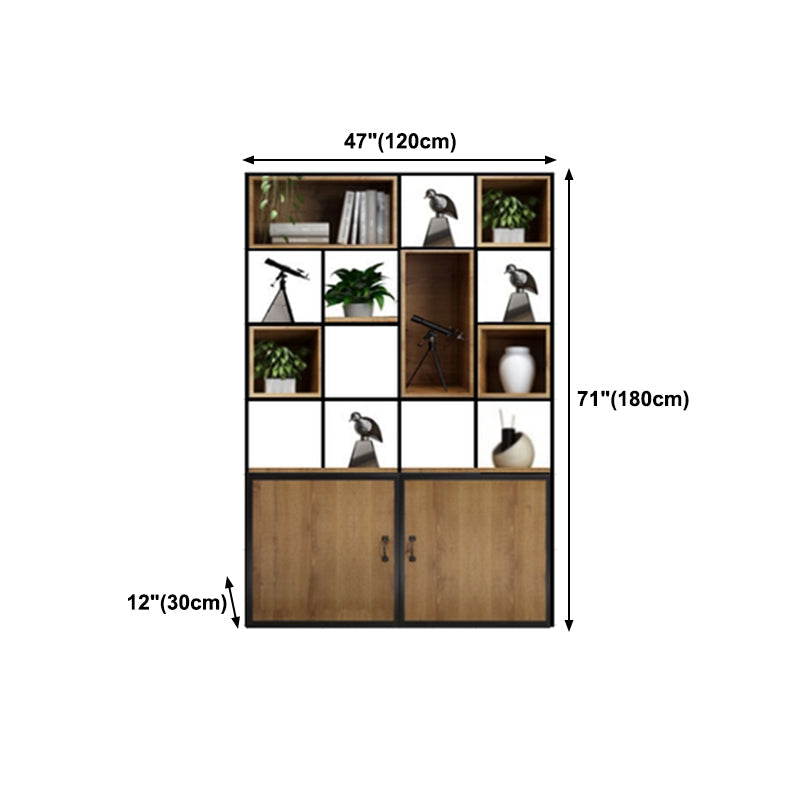 Industrial Style Bookshelf Solid Wood Open Back Bookcase for Home Office Clearhalo 'Bookcases' 'furn' 'furn_bookcases' 'Furniture' 'furniture_bookcases' 'kitchen' 'kitchen_bookcases' 'Living Room Furniture' 'Office Furniture' 4750249