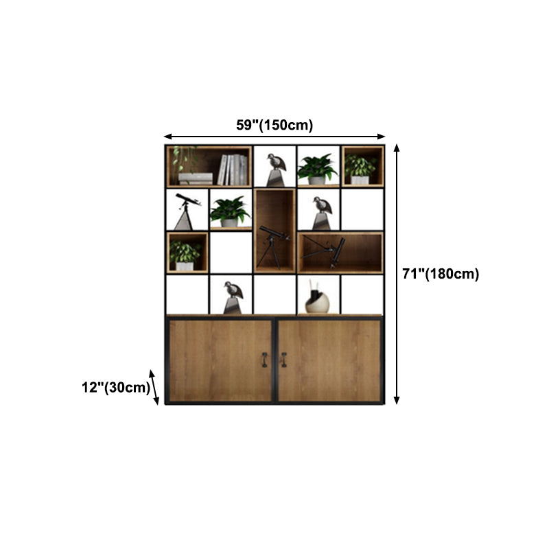 Industrial Style Bookshelf Solid Wood Open Back Bookcase for Home Office Clearhalo 'Bookcases' 'furn' 'furn_bookcases' 'Furniture' 'furniture_bookcases' 'kitchen' 'kitchen_bookcases' 'Living Room Furniture' 'Office Furniture' 4750250