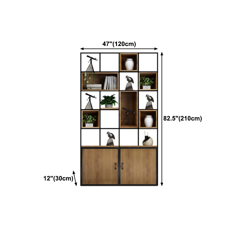 Industrial Style Bookshelf Solid Wood Open Back Bookcase for Home Office Clearhalo 'Bookcases' 'furn' 'furn_bookcases' 'Furniture' 'furniture_bookcases' 'kitchen' 'kitchen_bookcases' 'Living Room Furniture' 'Office Furniture' 4750252