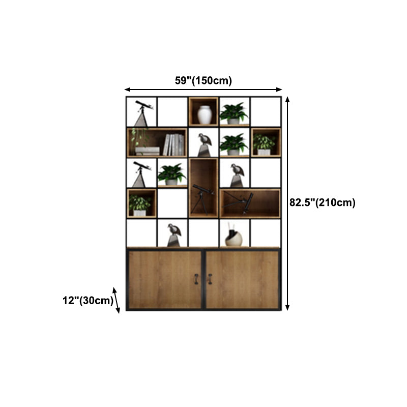 Industrial Style Bookshelf Solid Wood Open Back Bookcase for Home Office Clearhalo 'Bookcases' 'furn' 'furn_bookcases' 'Furniture' 'furniture_bookcases' 'kitchen' 'kitchen_bookcases' 'Living Room Furniture' 'Office Furniture' 4750253