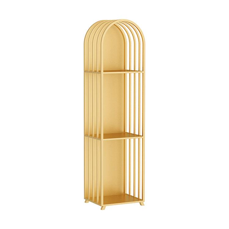 Scandinavian Style Bookcase Closed Back Bookshelf for Office Home Study Room 11.8"L x 9.8"W x 45.3"H Gold Clearhalo 'Bookcases' 'furn' 'furn_bookcases' 'Furniture' 'furniture_bookcases' 'kitchen' 'kitchen_bookcases' 'Living Room Furniture' 'Office Furniture' 4750258