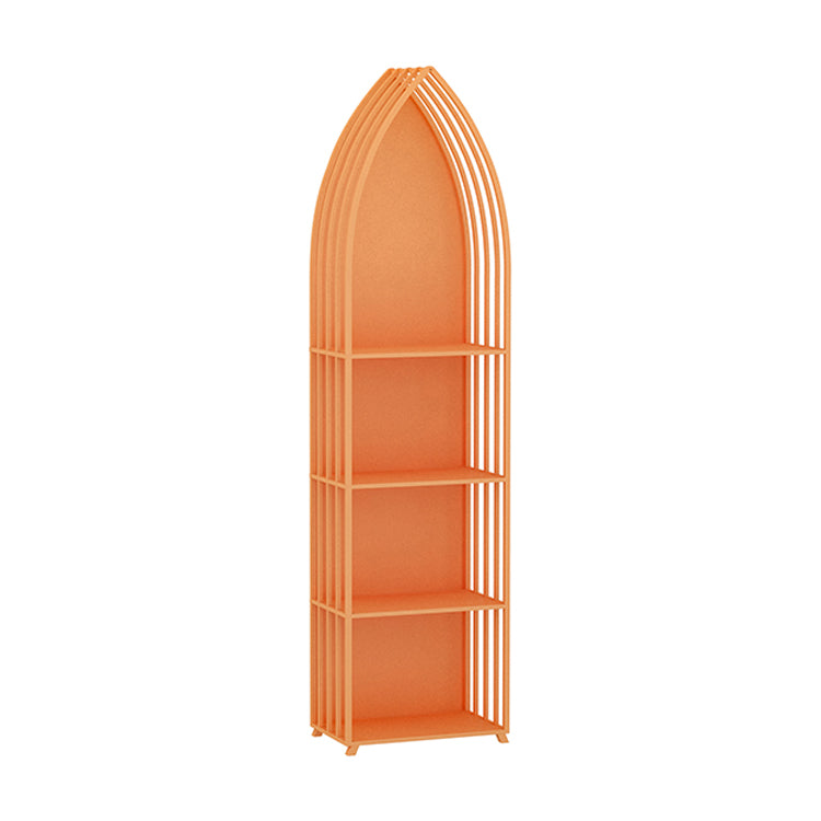 Scandinavian Style Bookcase Closed Back Bookshelf for Office Home Study Room 15.7"L x 9.8"W x 61"H Orange Clearhalo 'Bookcases' 'furn' 'furn_bookcases' 'Furniture' 'furniture_bookcases' 'kitchen' 'kitchen_bookcases' 'Living Room Furniture' 'Office Furniture' 4750260