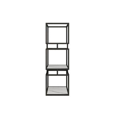 Industrial Metal Open Back Bookshelf Vertical Bookshelf for Living Room 12"L x 12"W x 47"H Black Clearhalo 'Bookcases' 'furn' 'furn_bookcases' 'Furniture' 'furniture_bookcases' 'kitchen' 'kitchen_bookcases' 'Living Room Furniture' 'Office Furniture' 4750287