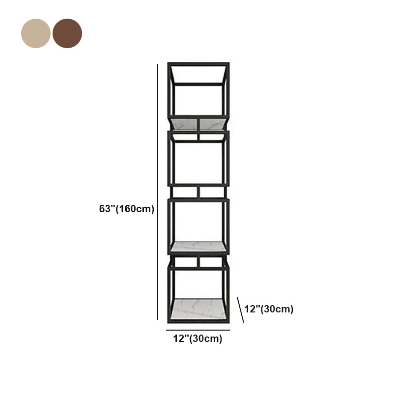 Industrial Metal Open Back Bookshelf Vertical Bookshelf for Living Room Clearhalo 'Bookcases' 'furn' 'furn_bookcases' 'Furniture' 'furniture_bookcases' 'kitchen' 'kitchen_bookcases' 'Living Room Furniture' 'Office Furniture' 4750299