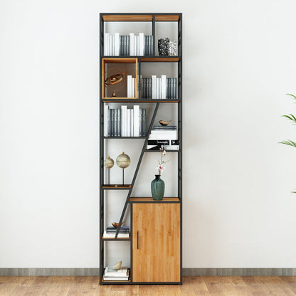 Open Back Bookshelf Industrial Style Bookcase for Home Office 23.6"L x 9.8"W x 78.7"H Clearhalo 'Bookcases' 'furn' 'furn_bookcases' 'Furniture' 'furniture_bookcases' 'kitchen' 'kitchen_bookcases' 'Living Room Furniture' 'Office Furniture' 4750301