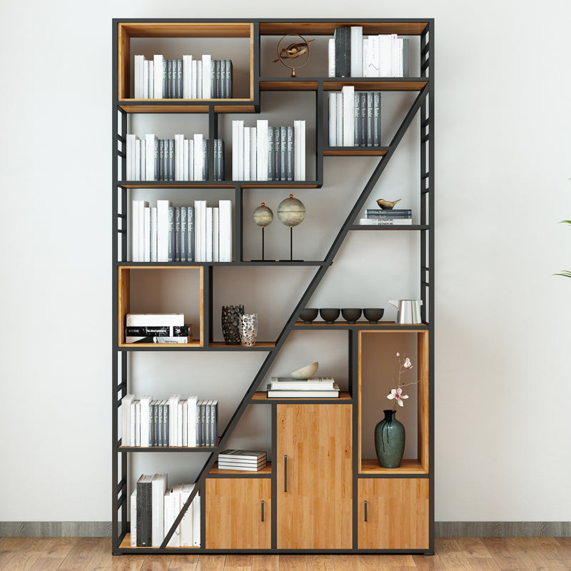 Open Back Bookshelf Industrial Style Bookcase for Home Office 47.2"L x 9.8"W x 78.7"H Clearhalo 'Bookcases' 'furn' 'furn_bookcases' 'Furniture' 'furniture_bookcases' 'kitchen' 'kitchen_bookcases' 'Living Room Furniture' 'Office Furniture' 4750304