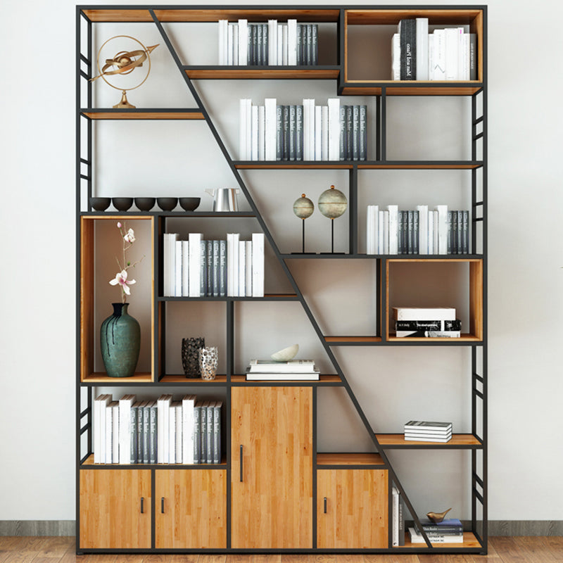 Open Back Bookshelf Industrial Style Bookcase for Home Office 59.1"L x 9.8"W x 78.7"H Clearhalo 'Bookcases' 'furn' 'furn_bookcases' 'Furniture' 'furniture_bookcases' 'kitchen' 'kitchen_bookcases' 'Living Room Furniture' 'Office Furniture' 4750306