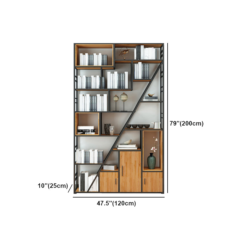 Open Back Bookshelf Industrial Style Bookcase for Home Office Clearhalo 'Bookcases' 'furn' 'furn_bookcases' 'Furniture' 'furniture_bookcases' 'kitchen' 'kitchen_bookcases' 'Living Room Furniture' 'Office Furniture' 4750313