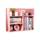 Contemporary Manufactured Wood Geometric Bookshelf Horizontal Open Bookshelf 23.6"L x 7.1"W x 18.9"H Pink Clearhalo 'Bookcases' 'furn' 'furn_bookcases' 'Furniture' 'furniture_bookcases' 'kitchen' 'kitchen_bookcases' 'Living Room Furniture' 'Office Furniture' 4750341