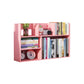 Contemporary Manufactured Wood Geometric Bookshelf Horizontal Open Bookshelf 31.5"L x 7.1"W x 18.9"H Pink Clearhalo 'Bookcases' 'furn' 'furn_bookcases' 'Furniture' 'furniture_bookcases' 'kitchen' 'kitchen_bookcases' 'Living Room Furniture' 'Office Furniture' 4750342