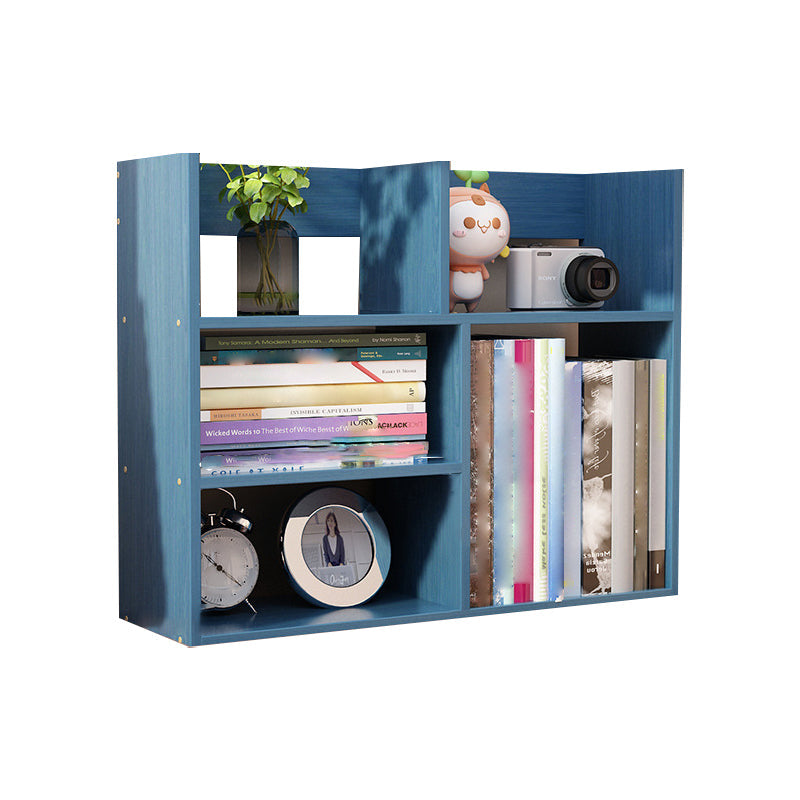 Contemporary Manufactured Wood Geometric Bookshelf Horizontal Open Bookshelf 23.6"L x 7.1"W x 18.9"H Blue Clearhalo 'Bookcases' 'furn' 'furn_bookcases' 'Furniture' 'furniture_bookcases' 'kitchen' 'kitchen_bookcases' 'Living Room Furniture' 'Office Furniture' 4750344
