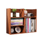 Contemporary Manufactured Wood Geometric Bookshelf Horizontal Open Bookshelf 23.6"L x 7.1"W x 18.9"H Red Brown Clearhalo 'Bookcases' 'furn' 'furn_bookcases' 'Furniture' 'furniture_bookcases' 'kitchen' 'kitchen_bookcases' 'Living Room Furniture' 'Office Furniture' 4750348