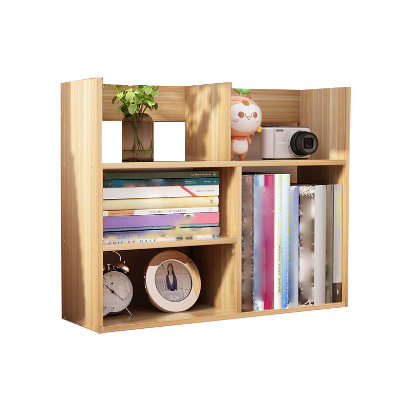 Contemporary Manufactured Wood Geometric Bookshelf Horizontal Open Bookshelf 23.6"L x 7.1"W x 18.9"H Natural Clearhalo 'Bookcases' 'furn' 'furn_bookcases' 'Furniture' 'furniture_bookcases' 'kitchen' 'kitchen_bookcases' 'Living Room Furniture' 'Office Furniture' 4750352