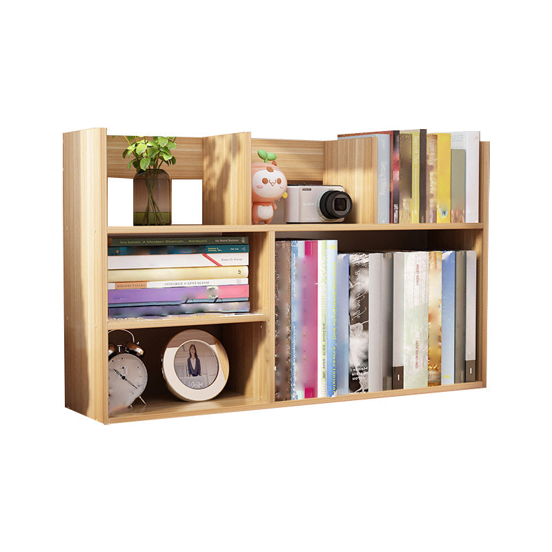 Contemporary Manufactured Wood Geometric Bookshelf Horizontal Open Bookshelf 31.5"L x 7.1"W x 18.9"H Natural Clearhalo 'Bookcases' 'furn' 'furn_bookcases' 'Furniture' 'furniture_bookcases' 'kitchen' 'kitchen_bookcases' 'Living Room Furniture' 'Office Furniture' 4750353