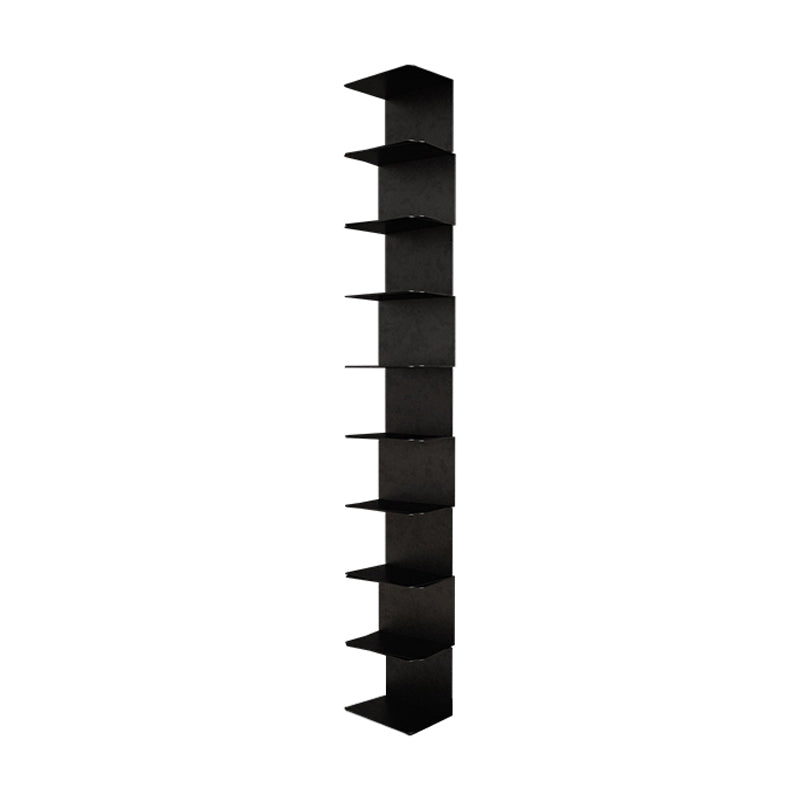 Contemporary Style Bookcase Invisible Bookshelf for Office Home Study Room 9.1"L x 5.9"W x 61"H Black Clearhalo 'Bookcases' 'furn' 'furn_bookcases' 'Furniture' 'furniture_bookcases' 'kitchen' 'kitchen_bookcases' 'Living Room Furniture' 'Office Furniture' 4750366