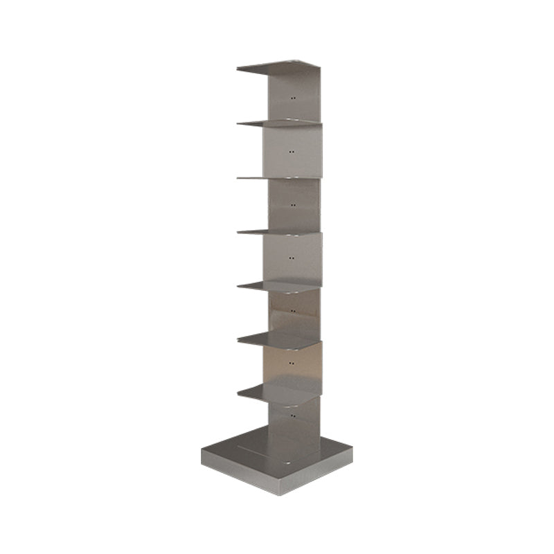 Contemporary Style Bookcase Invisible Bookshelf for Office Home Study Room 13.8"L x 13.8"W x 48.8"H Silver Clearhalo 'Bookcases' 'furn' 'furn_bookcases' 'Furniture' 'furniture_bookcases' 'kitchen' 'kitchen_bookcases' 'Living Room Furniture' 'Office Furniture' 4750374