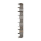 Contemporary Style Bookcase Invisible Bookshelf for Office Home Study Room 9.1"L x 5.9"W x 61"H Silver Clearhalo 'Bookcases' 'furn' 'furn_bookcases' 'Furniture' 'furniture_bookcases' 'kitchen' 'kitchen_bookcases' 'Living Room Furniture' 'Office Furniture' 4750375