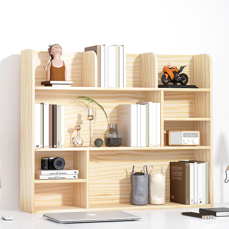 Natural Pine Wood Standard Bookshelf Modern Closed Back Bookshelf 45.3"L x 7.9"W x 31.5"H Clearhalo 'Bookcases' 'furn' 'furn_bookcases' 'Furniture' 'furniture_bookcases' 'kitchen' 'kitchen_bookcases' 'Living Room Furniture' 'Office Furniture' 4750388