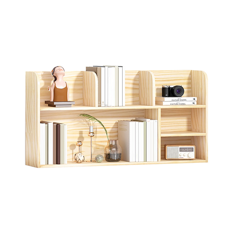 Natural Pine Wood Standard Bookshelf Modern Closed Back Bookshelf 37.4"L x 7.9"W x 18.9"H Clearhalo 'Bookcases' 'furn' 'furn_bookcases' 'Furniture' 'furniture_bookcases' 'kitchen' 'kitchen_bookcases' 'Living Room Furniture' 'Office Furniture' 4750389