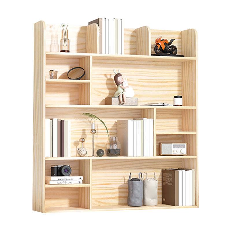 Natural Pine Wood Standard Bookshelf Modern Closed Back Bookshelf Clearhalo 'Bookcases' 'furn' 'furn_bookcases' 'Furniture' 'furniture_bookcases' 'kitchen' 'kitchen_bookcases' 'Living Room Furniture' 'Office Furniture' 4750392