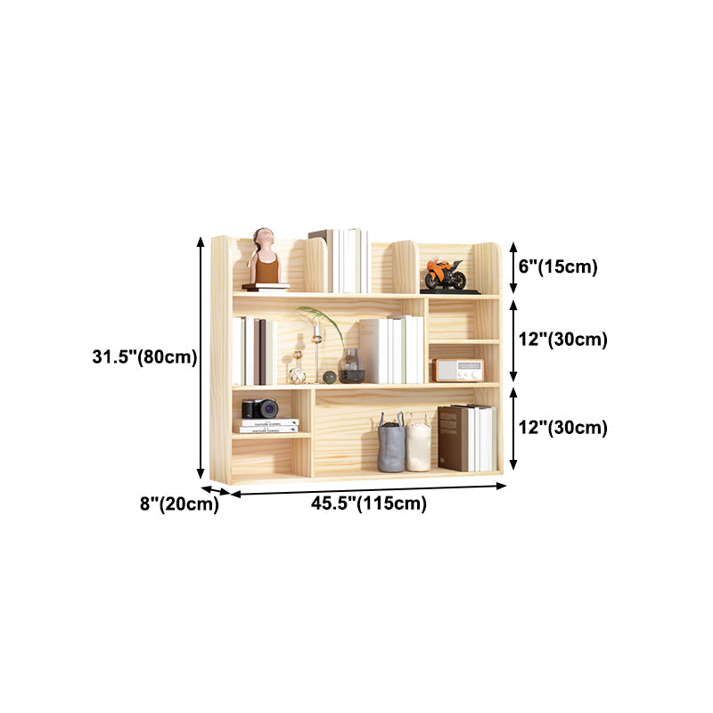 Natural Pine Wood Standard Bookshelf Modern Closed Back Bookshelf Clearhalo 'Bookcases' 'furn' 'furn_bookcases' 'Furniture' 'furniture_bookcases' 'kitchen' 'kitchen_bookcases' 'Living Room Furniture' 'Office Furniture' 4750409